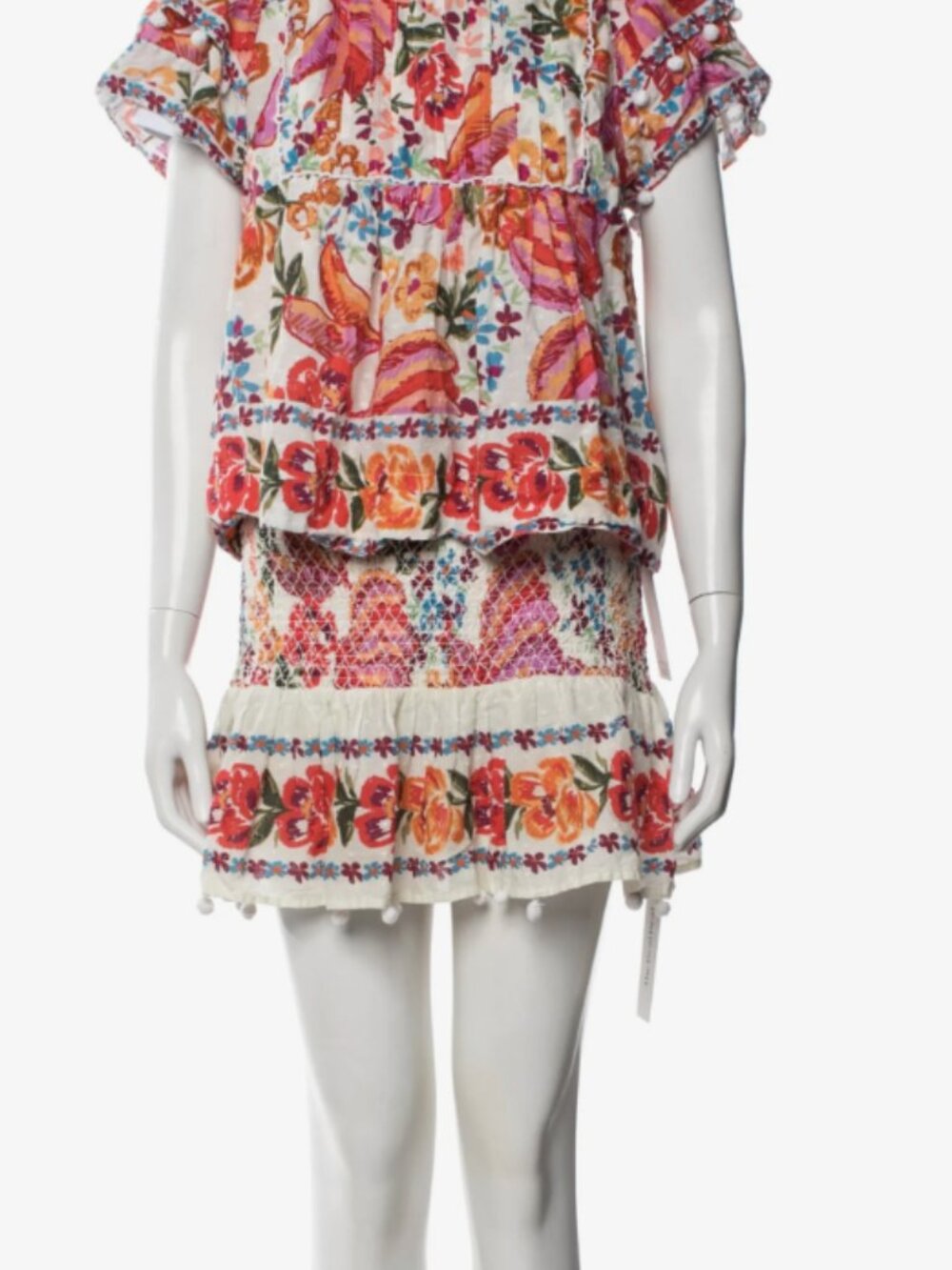 FARM Rio Floral Puff Sleeve Top & Smocked Mini Skirt SET M/L - Picture 6 of 6